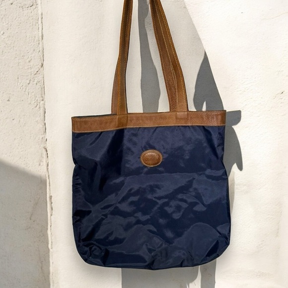 Vintage  roots genuine leather and nylon heavy duty tote bag - Picture 1 of 4